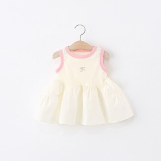 Váy bé gái không tay thời trang bé gái mùa hè Hàn Quốc thun cotton thêu nơ D1241 Bí Ngô Nhỏ