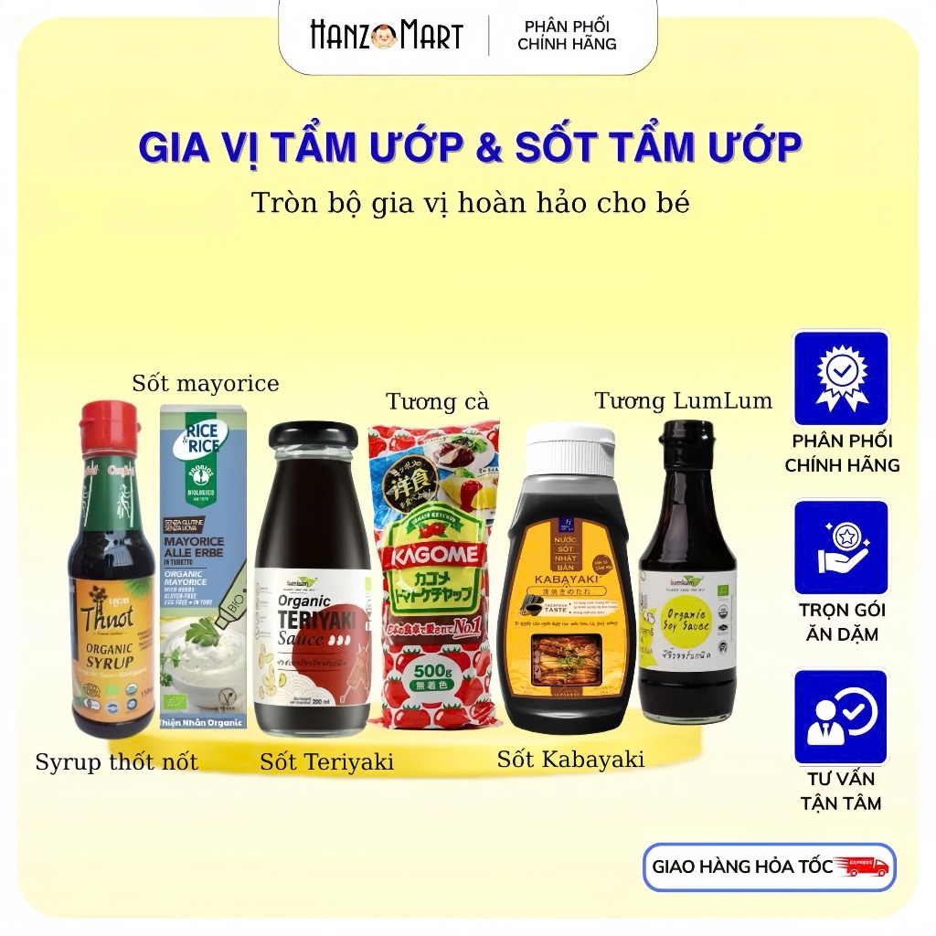 Nước tương - sốt teriyaki - mật thốt nốt cho bé - nước mắm Lê Gia - gia vị hạt nêm cho bé ăn dặm