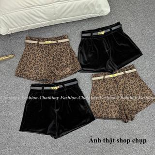 Quần Short Nhung 2 Lớp Cạp Cao Kèm Đai CC, Bigsize 40-80kg, Thời Trang Chathimy (2828)
