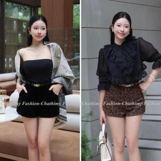 Quần Short Nhung 2 Lớp Cạp Cao Kèm Đai CC, Bigsize 40-80kg, Thời Trang Chathimy (2828)
