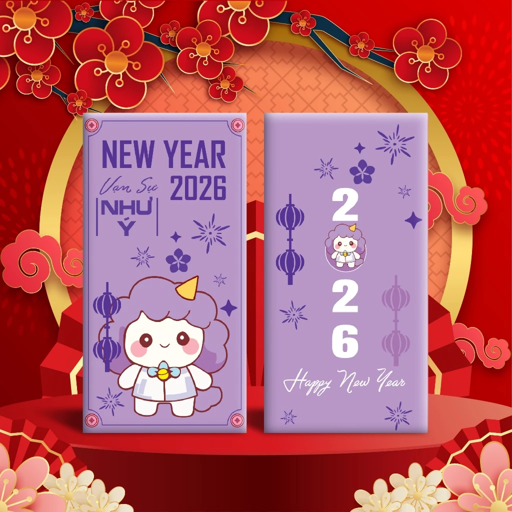 [Sỉ Tại Xưởng] Bao Lì Xì Tết 2026 Mẫu Mới - Ngựa Chibi Hot Trend | Giấy Cứng Cao Cấp, Cán Màng Sang