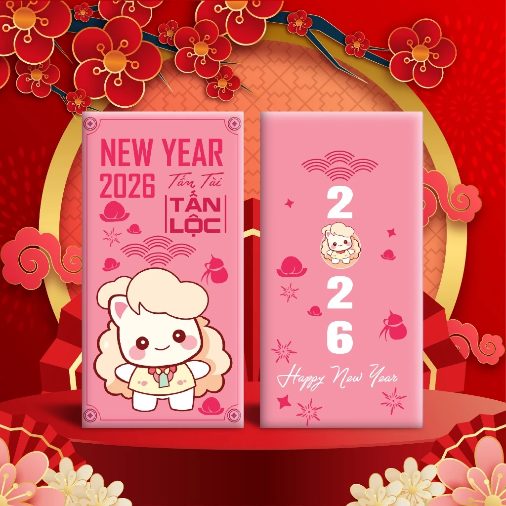 [Sỉ Tại Xưởng] Bao Lì Xì Tết 2026 Mẫu Mới - Ngựa Chibi Hot Trend | Giấy Cứng Cao Cấp, Cán Màng Sang