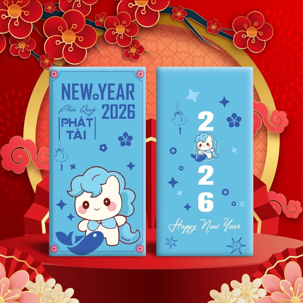 [Sỉ Tại Xưởng] Bao Lì Xì Tết 2026 Mẫu Mới - Ngựa Chibi Hot Trend | Giấy Cứng Cao Cấp, Cán Màng Sang