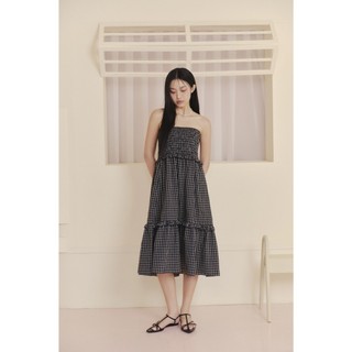 Chân váy maxi OLV phối tầng trẻ trung Black Checked Ruffled Maxi Skirt mặc nhiều kiểu đi chơi