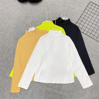Áo thun tay dài cổ cao bigsize nữ, áo giữ nhiệt đơn giản thanh lịch cho các nàng Chuppy A331