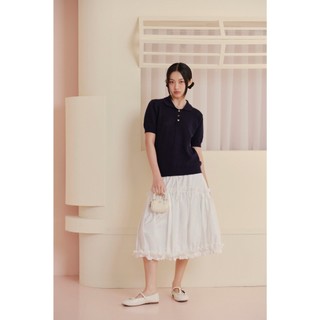 Áo OLV len cổ polo nút cài kiểu dễ thương trẻ trung Knit Polo Sweetheart Buttoned phù hợp mọi dịp