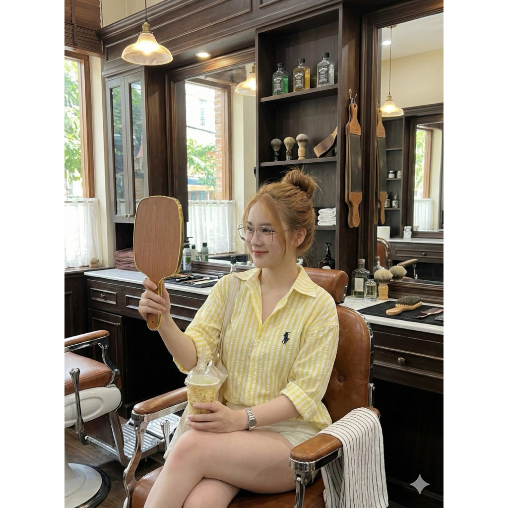 Gương soi gáy cho Barber Shop bằng gỗ