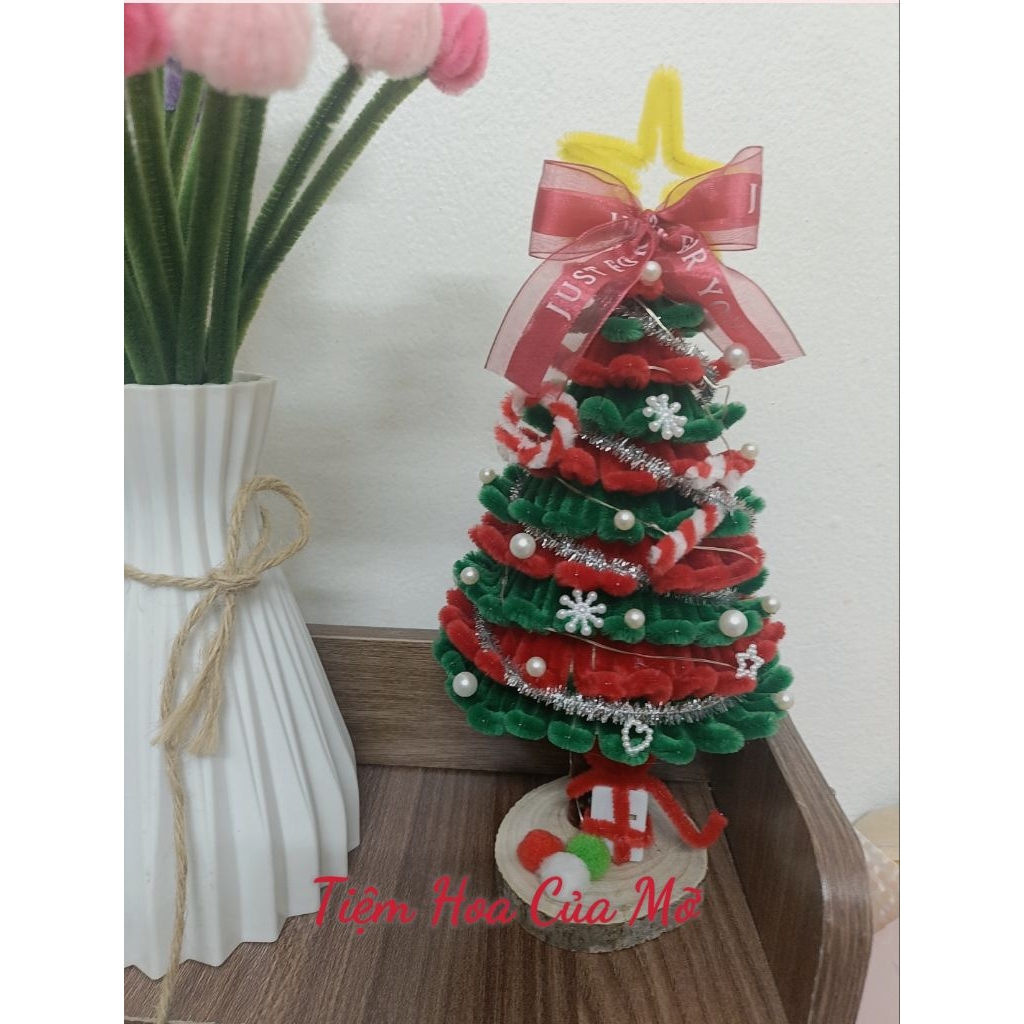 Cây thông Noel Kẽm Nhung Quà Tặng Xinh Xắn