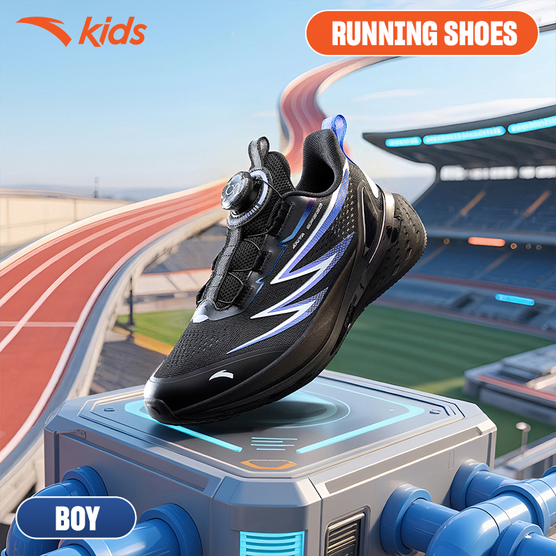 ANTA Kids Bow Speed Giày Chạy Thể Thao Bé trai 3125D5501 Size 33-41. Hạn Chế Trơn Trượt, Đàn Hồi, Nhẹ Êm