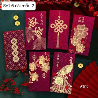 Xì lì đỏ rực tết 2026 set 6 cái siêu đẹp