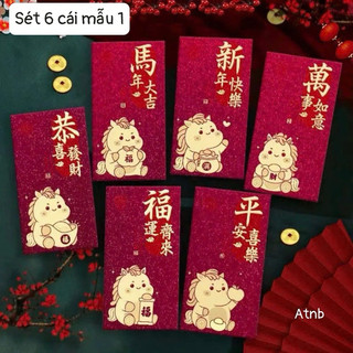Xì lì đỏ rực tết 2026 set 6 cái siêu đẹp