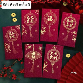 Xì lì đỏ rực tết 2026 set 6 cái siêu đẹp