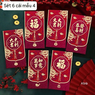 Xì lì đỏ rực tết 2026 set 6 cái siêu đẹp