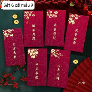 Xì lì đỏ rực tết 2026 set 6 cái siêu đẹp