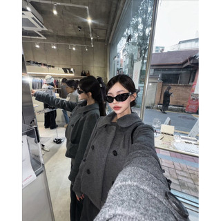 Le rouge | Miyeon jacket Áo khoác dạ dáng lửng 2 hàng cúc phong cách Hàn Quốc