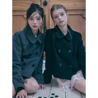 Le rouge | Miyeon jacket Áo khoác dạ dáng lửng 2 hàng cúc phong cách Hàn Quốc