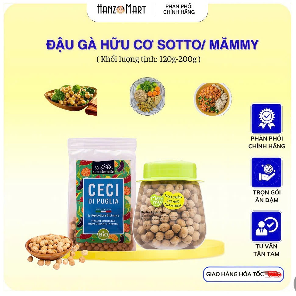 Đậu gà hữu cơ cho bé ăn dặm