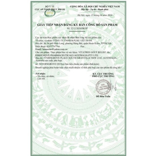 Vitatree Gout Relief – Hỗ Trợ Giảm Đau Gout – Giảm Viêm Khớp – Ổn Định Axit Uric – Úc – 60 Viên