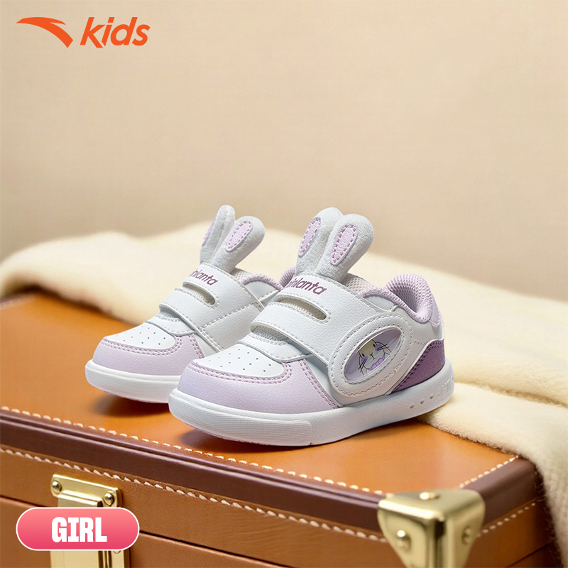ANTA Kids Biscuit Shoes Giày Tập Đi Phát Sáng Bé Gái 3225D0030 Size 22–27 Đế EVA Chống Trơn Trượt, Bám Sàn Tốt