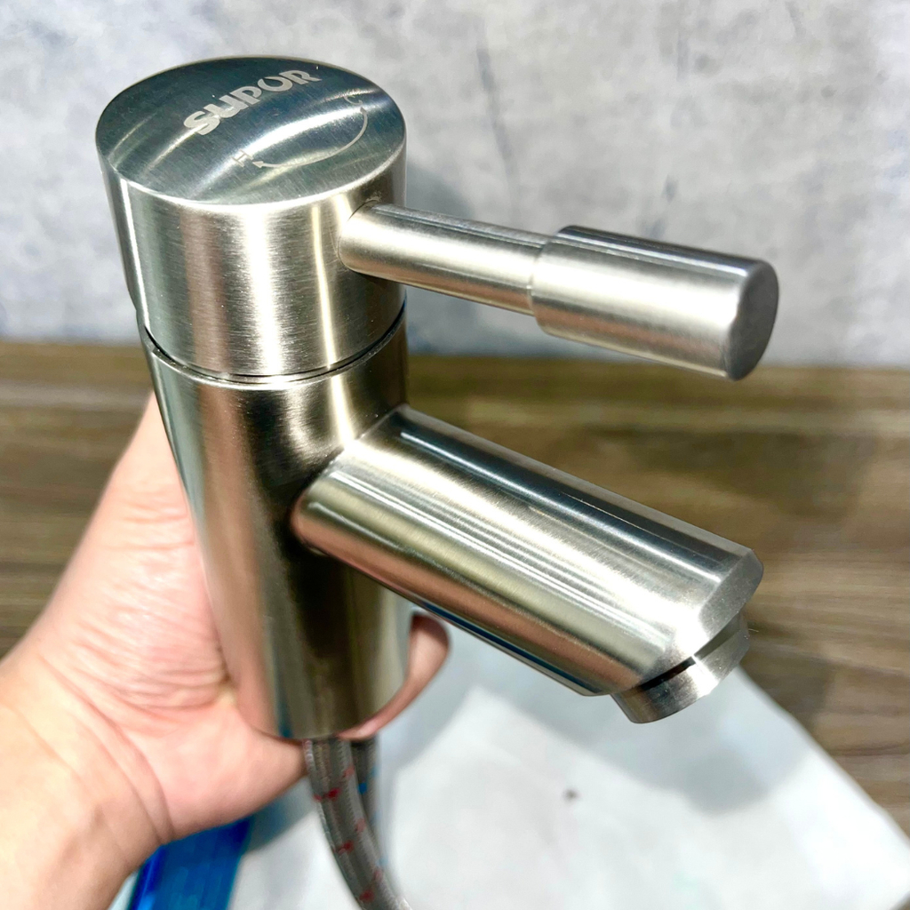 Vòi chậu rửa Lavabo xoay đầu SUPOR 231604-04-LS, inox 304 cao cấp, bảo hành 3 năm