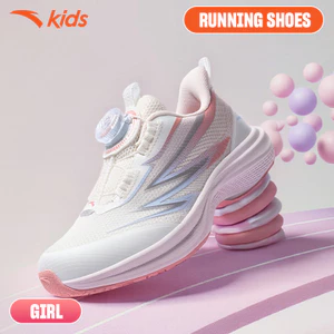 ANTA Kids Hydrogen Run Giày Chạy Thể Thao Bé gái 3225D9906 Size 28-32 Khóa Xoay, Đế Êm, Hạn Chế Trơn Trượt