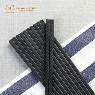 Set 10 Đôi Đũa Đen Nội Địa, Đũa Đen Kháng Khuẩn Chống Nấm Mốc Chông Trơn Trượt, Đũa Vây Cá