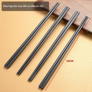 Set 10 Đôi Đũa Đen Nội Địa, Đũa Đen Kháng Khuẩn Chống Nấm Mốc Chông Trơn Trượt, Đũa Vây Cá