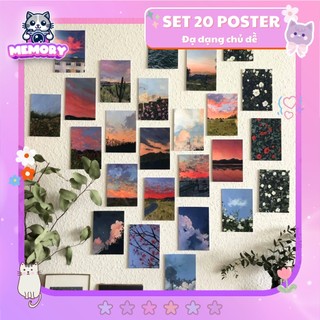 Set 20 Poster Tranh Dán Tường Trang Trí Bàn Học Phòng Ngủ, Tranh TreoTường Phong Cách Nghệ Thuật Aesthetic Memory Prints
