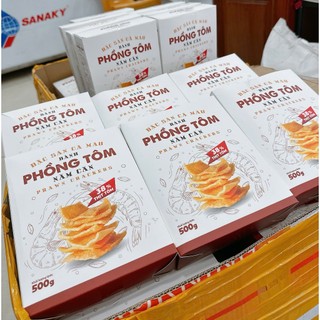 BÁNH PHỒNG TÔM CÀ MAU LOẠI ĐẶC BIỆT – 38% THỊT TÔM – BỊCH 500G – PHỒNG TO, GIÒN RỤM.