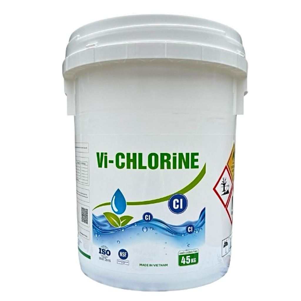 Vi-Chlorine 70% (45Kg) Clo Việt Trì (Việt Nam), Khử khuẩn, tảo xử lý nước hồ bơ, ao tôm, cá...