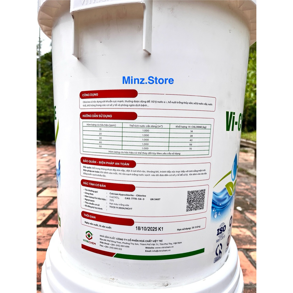Vi-Chlorine 70% (45Kg) Clo Việt Trì (Việt Nam), Khử khuẩn, tảo xử lý nước hồ bơ, ao tôm, cá...