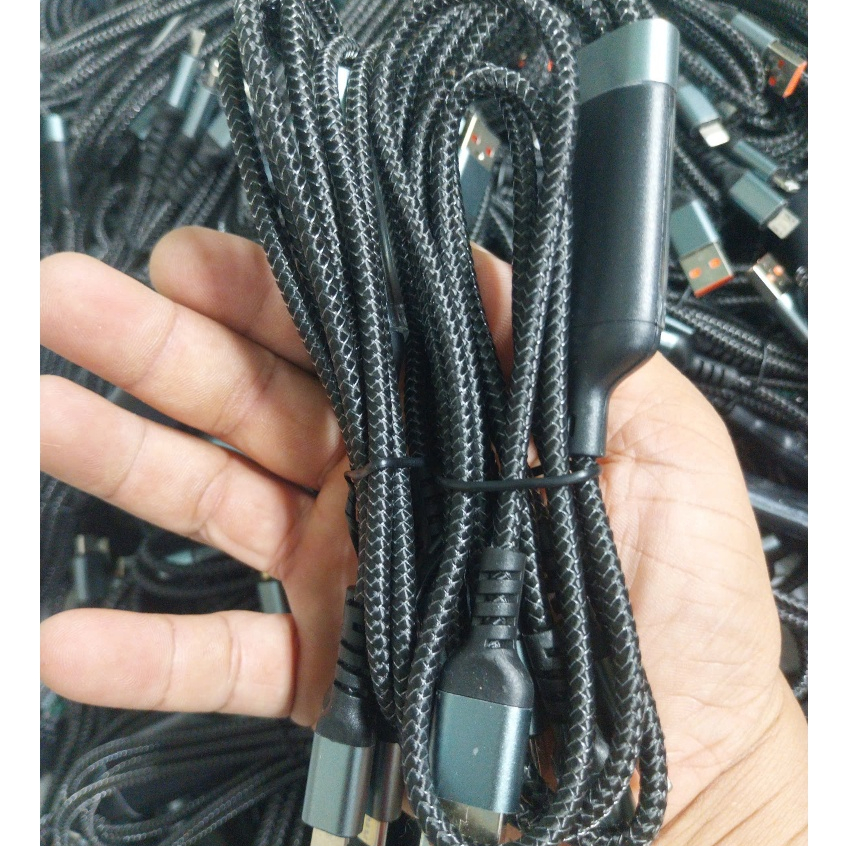 Dây Cáp Sạc Dữ Liệu Sạc Nhanh 3 Đầu 100W 6A