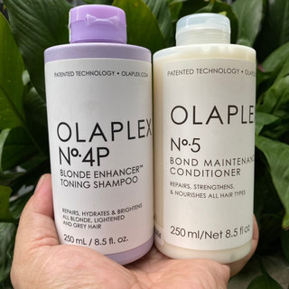 Dầu gội xả tím khử sắc tố vàng Olaplex No.4P Blonde Enhancer Toning 250mlx2 ( New 2024 ) [ TN ]