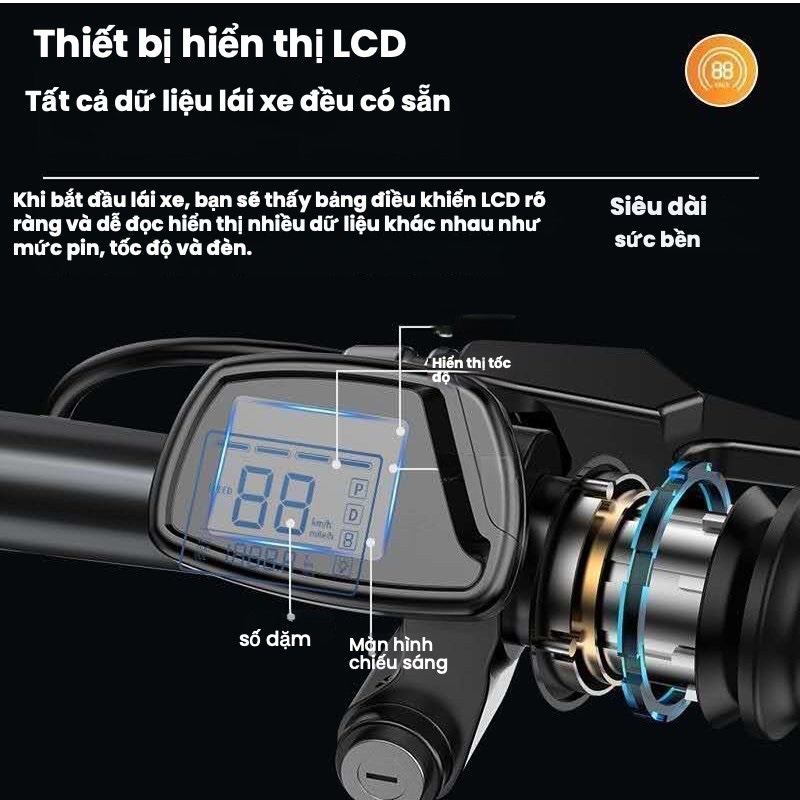 C14 gấp gọn bỏ cốp tiện lợi. Xe điện pin Lithium động cơ 400w. BH 1 nămXe đạp điện trợ lực