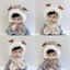 Mũ kèm khăn quàng cổ 2 in 1 cho bé mũ sừng hươu dày dặn