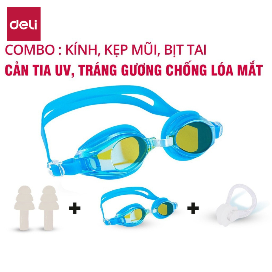 Kính Bơi NGƯỜI LỚN - TRẺ EM Deli x Agnite Chính Hãng Chống Tia UV Bảo Vệ Mắt Thấu Kính Trong Tầm Nhìn Rõ