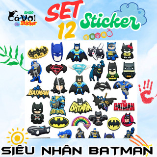 Set 12 Sticker/ Charm gắn dép siêu nhân batman