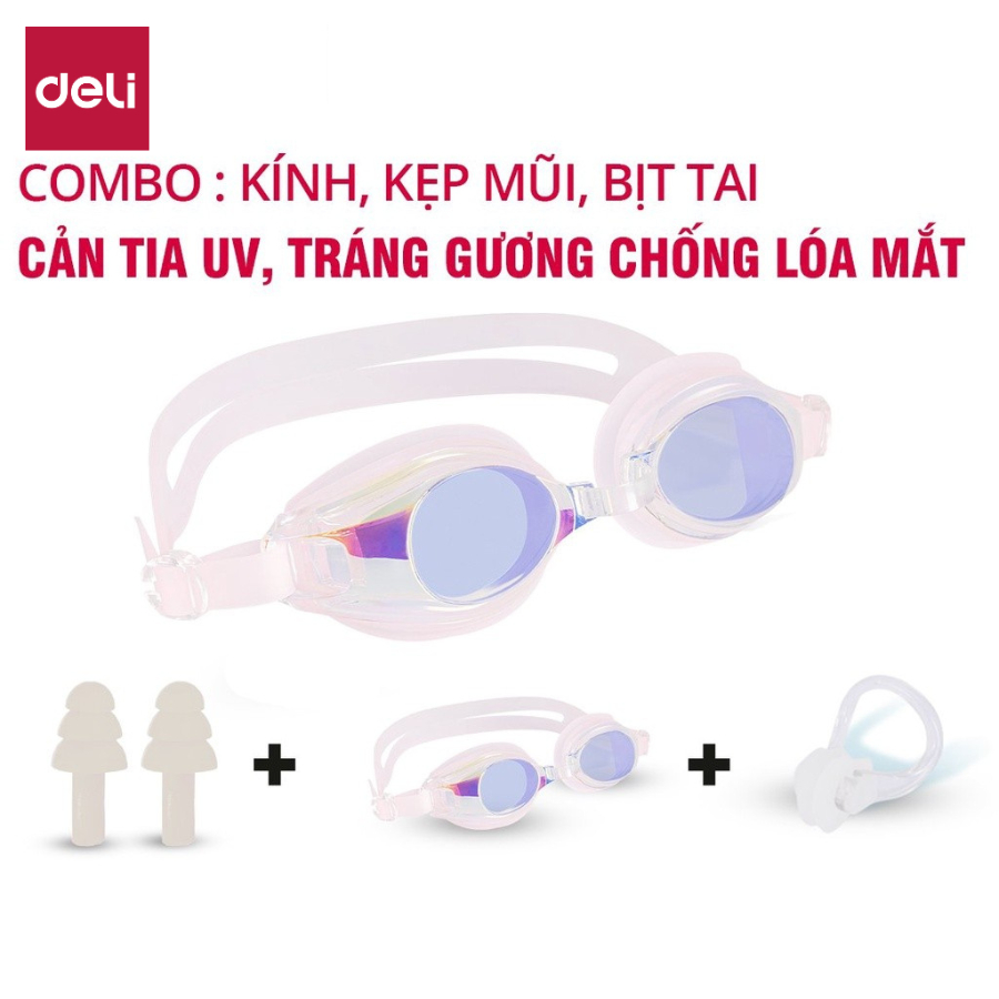 Kính Bơi NGƯỜI LỚN - TRẺ EM Deli x Agnite Chính Hãng Chống Tia UV Bảo Vệ Mắt Thấu Kính Trong Tầm Nhìn Rõ