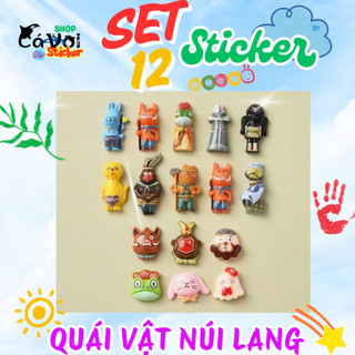 Set 12 Sticker/ Charm gắn dép Quái vật nhỏ núi lang