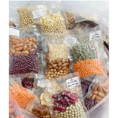 Combo 10 ngày set hạt mix sẵn gói 50g hạt dinh dưỡng - Tặng kèm muối hồng