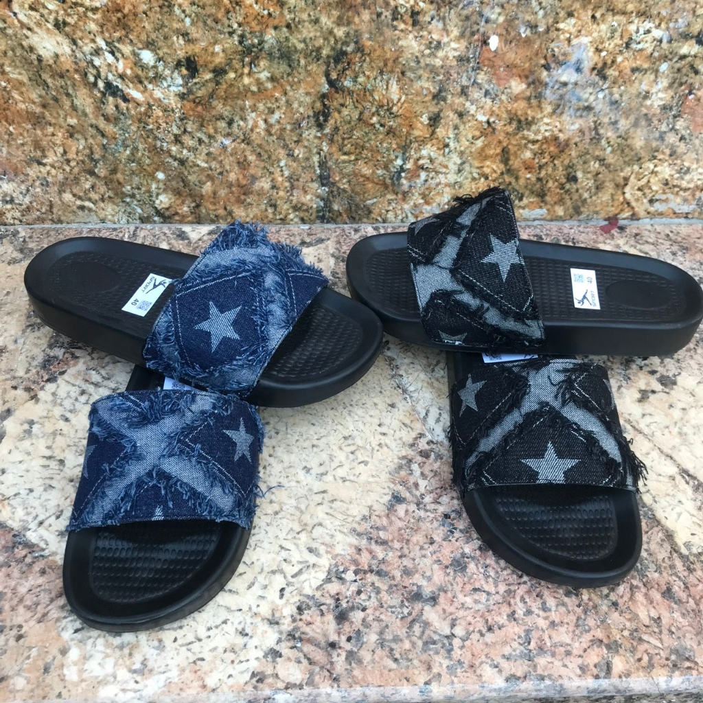 Dép Nam Nữ Quai Ngang, Vải Bò, Hình Sao, Siêu Bền Trẻ Trung Dễ Phối Đồ, Đủ Size 35-44
