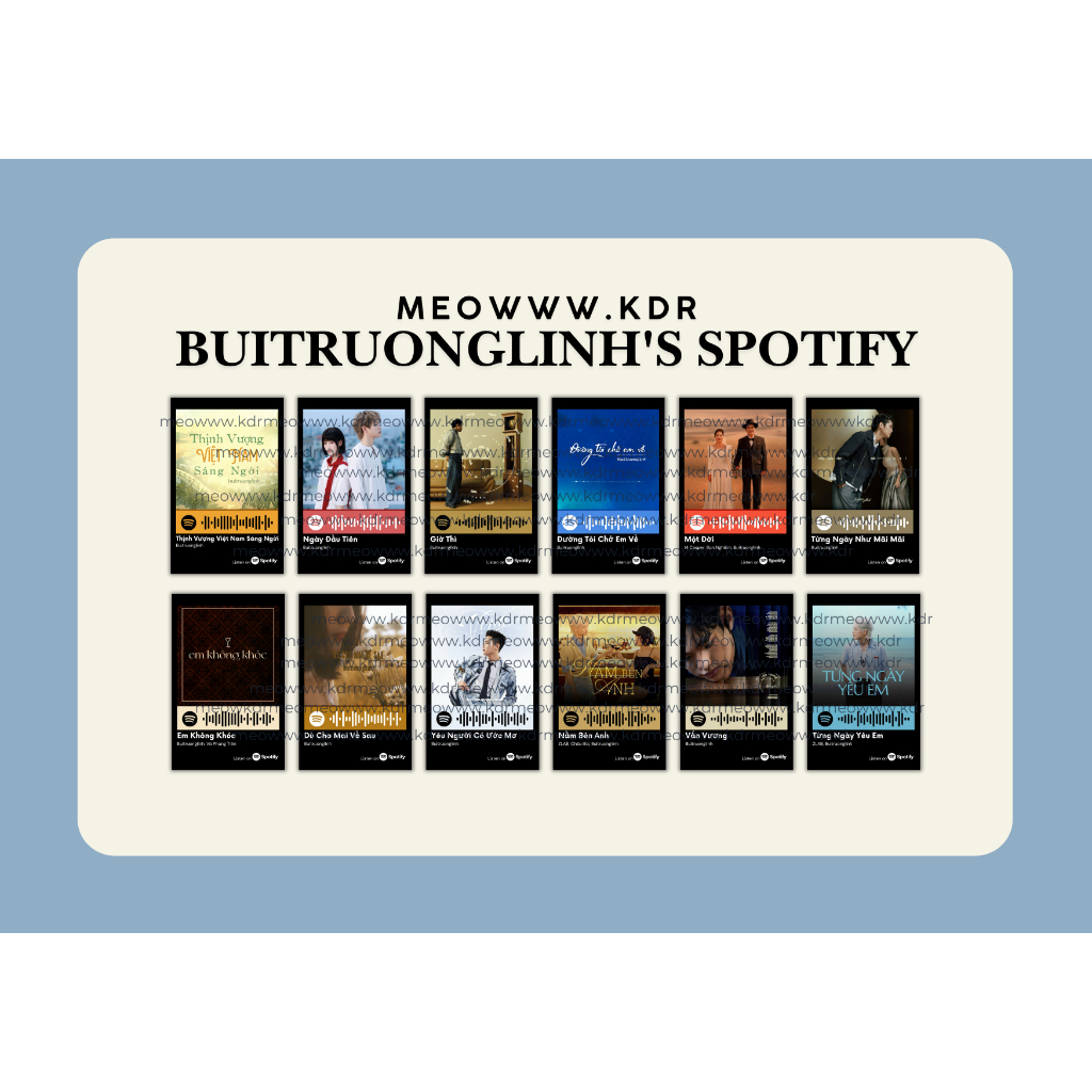 [Vui lòng đặt từ 2 thẻ] Thẻ nhạc spotify ca sĩ Bùi Trường Linh ( có thể quét đc )