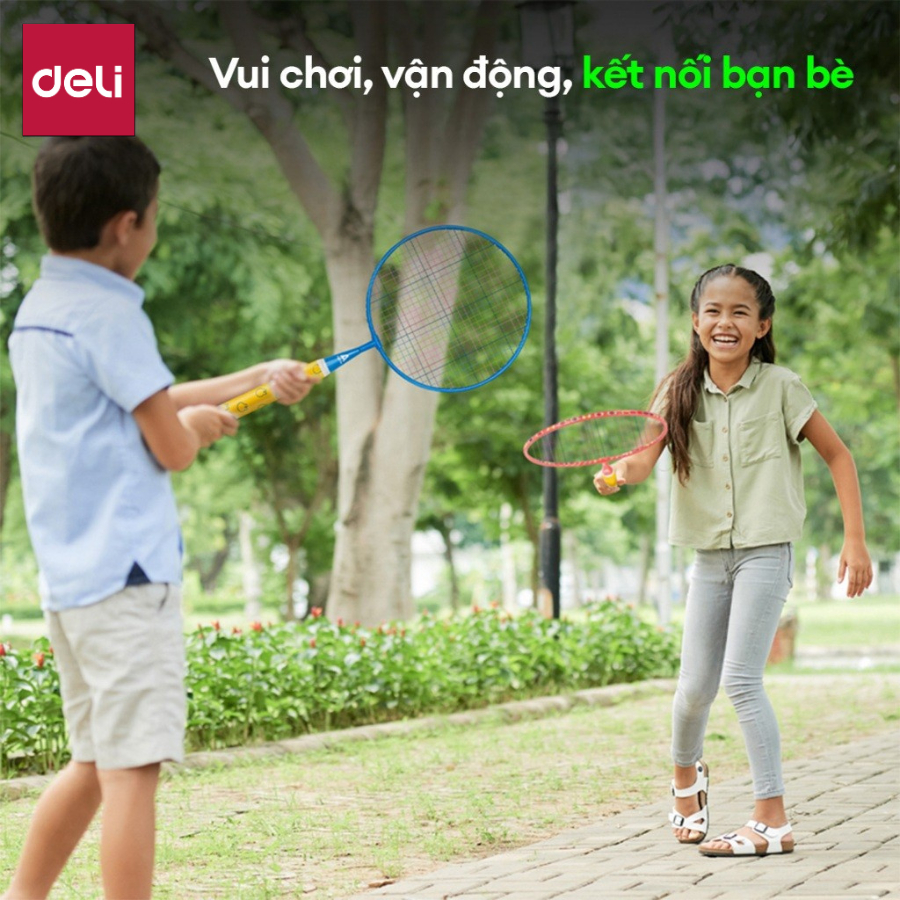 Bộ 2 Vợt Cầu Lông TRẺ EM - HỌC SINH Cao Cấp Deli x Aginte Nhẹ Bền Đẹp - Tặng Kèm Túi