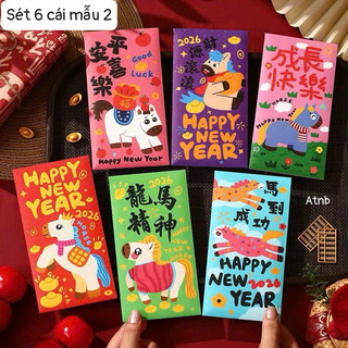 Sét 6 lì xì hoạt hình siêu cute ạ mời các mom thẩm