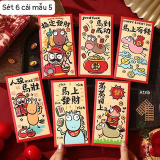 Sét 6 lì xì hoạt hình siêu cute ạ mời các mom thẩm