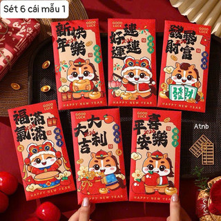 Sét 6 lì xì hoạt hình siêu cute ạ mời các mom thẩm