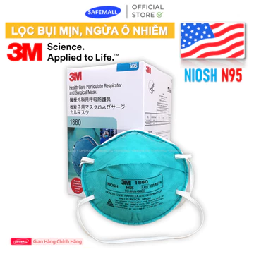 Hộp 20 chiếc Khẩu trang N95 3M 1860 / 8210 / 8822 Có Van tiêu chuẩn NIOSH N95 Mỹ lọc bụi siêu mịn, ô nhiễm