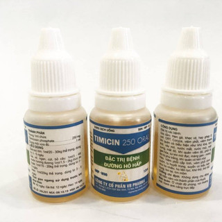 TIMICIN 250 ORAL 10ml (Hộp 10 chai) – VB Pharma – Sản phẩm hỗ trợ chăm sóc hô hấp cho thú y