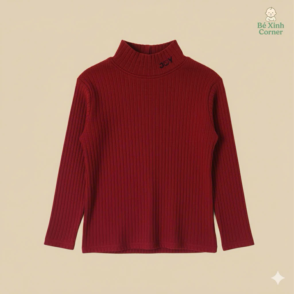 Bé Xinh Corner | Áo len tăm giữ nhiệt cho bé, phong cách Hàn Quốc, cổ áo cao 3cm giữ ấm