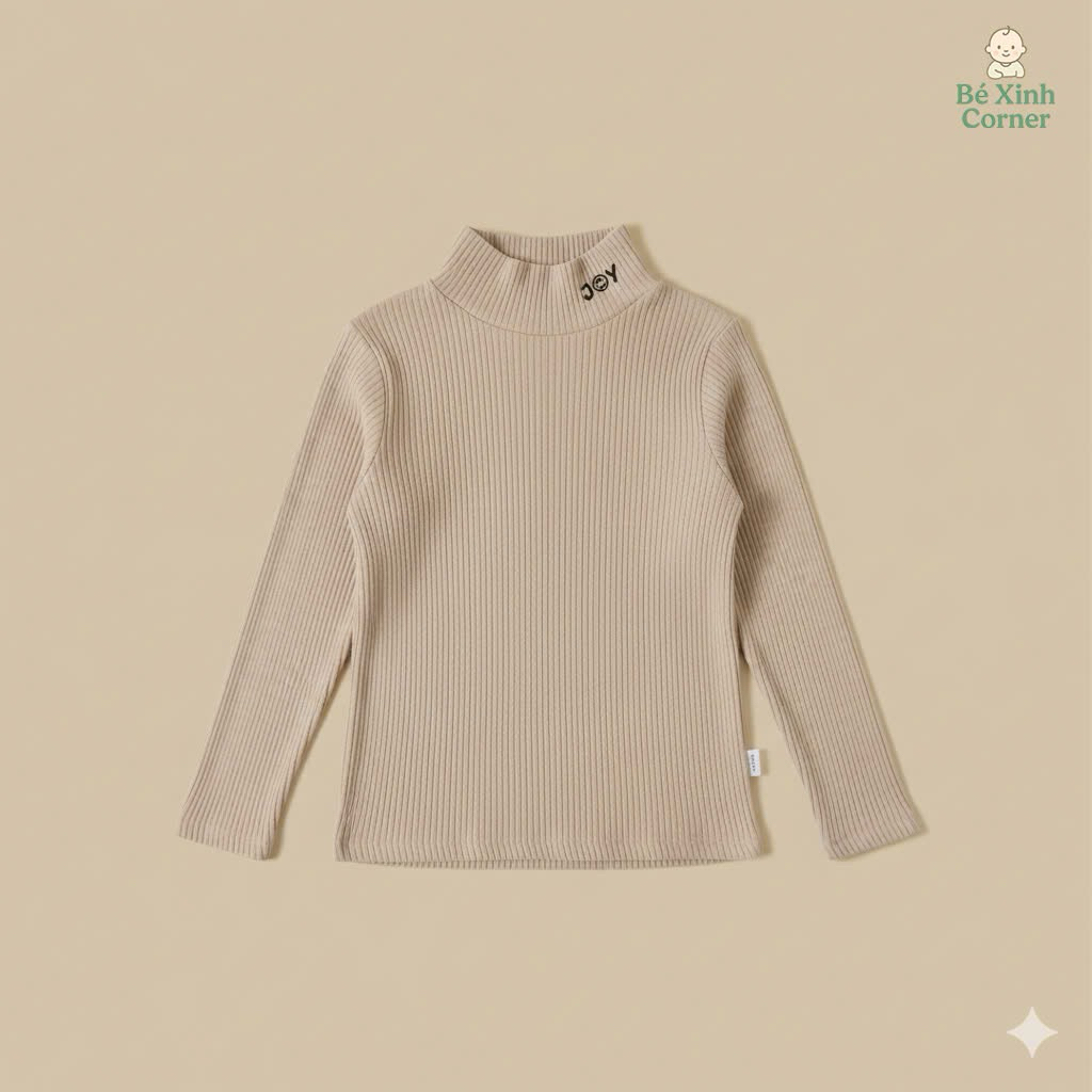 Bé Xinh Corner | Áo len tăm giữ nhiệt cho bé, phong cách Hàn Quốc, cổ áo cao 3cm giữ ấm